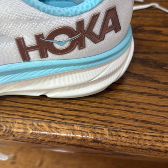Hoka Women's White and Aqua Athletic Shoes - Picture 2 of 7